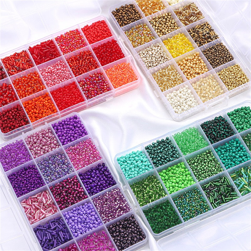 DIY Beading Starter Kit - 15 Vibrant Colors Glass Beads for Handcrafted Gifts 🎁