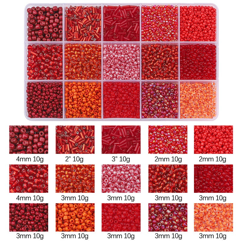 DIY Beading Starter Kit - 15 Vibrant Colors Glass Beads for Handcrafted Gifts 🎁