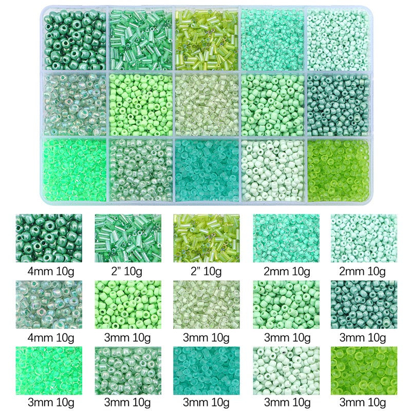DIY Beading Starter Kit - 15 Vibrant Colors Glass Beads for Handcrafted Gifts 🎁