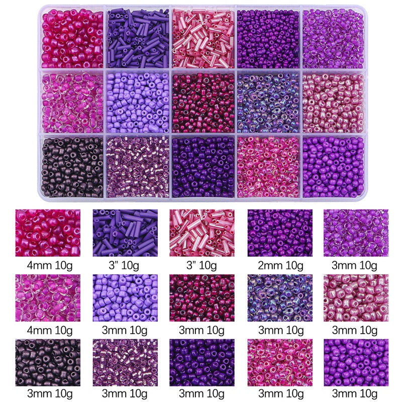 DIY Beading Starter Kit - 15 Vibrant Colors Glass Beads for Handcrafted Gifts 🎁